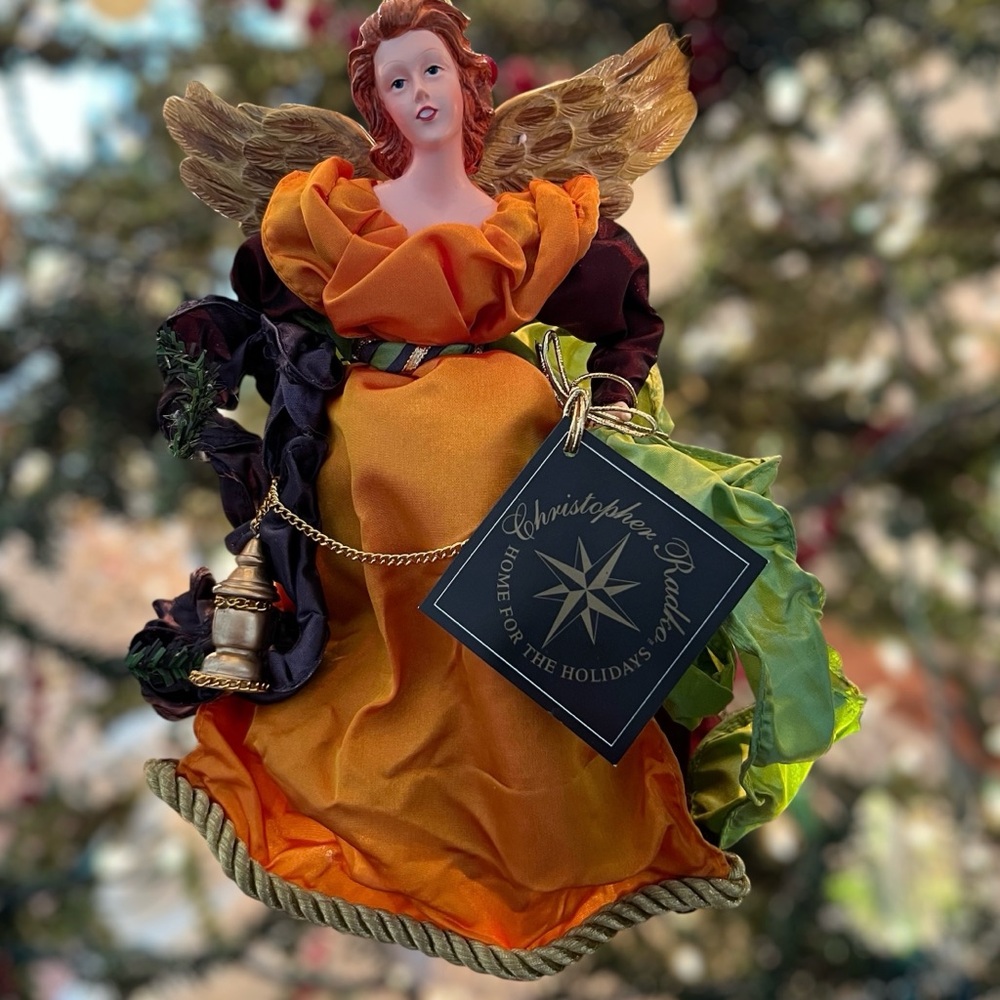 RARE Christopher Radko Home For The Holidays Amber Neapolitan Angel Ornament